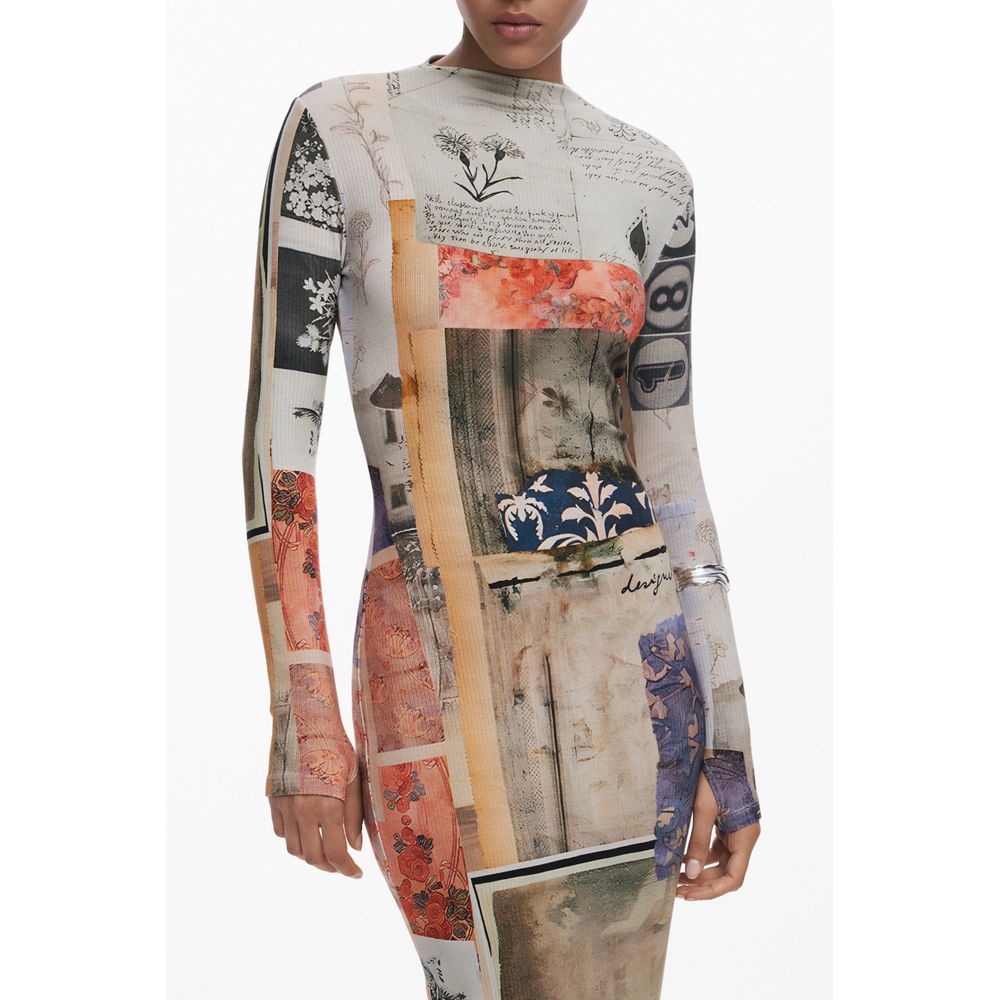 Beige Viscosa Women Dress - TIZZIL