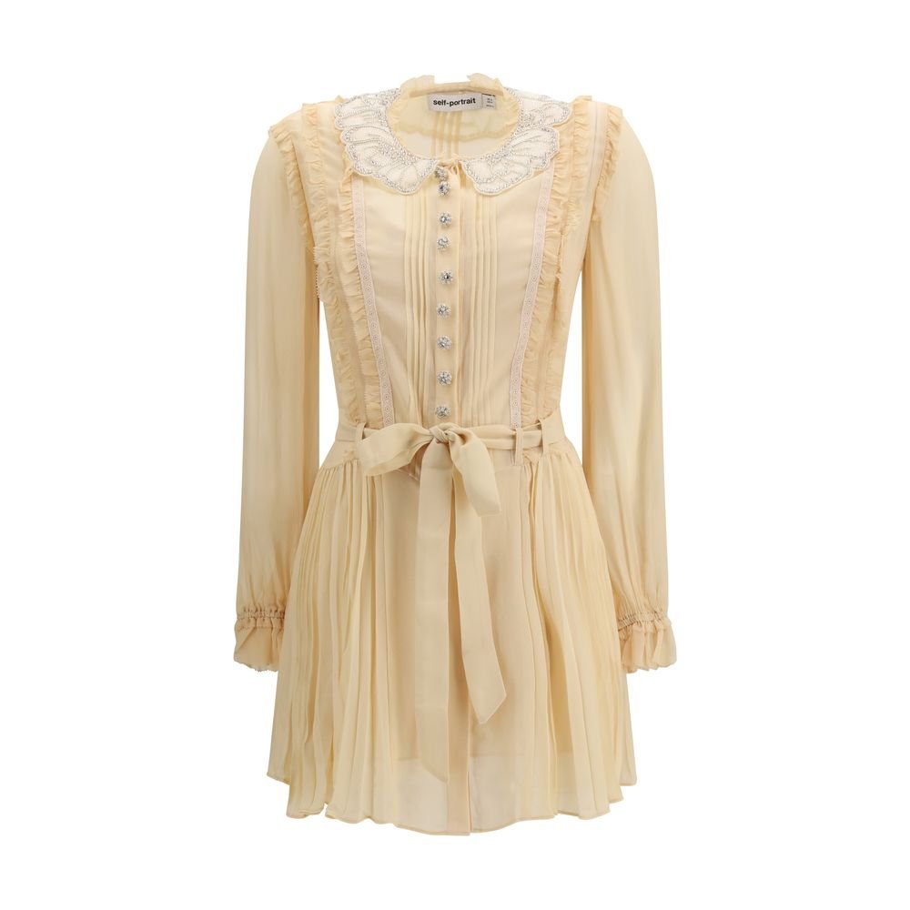 Beige Viscose Casual Dress - TIZZIL