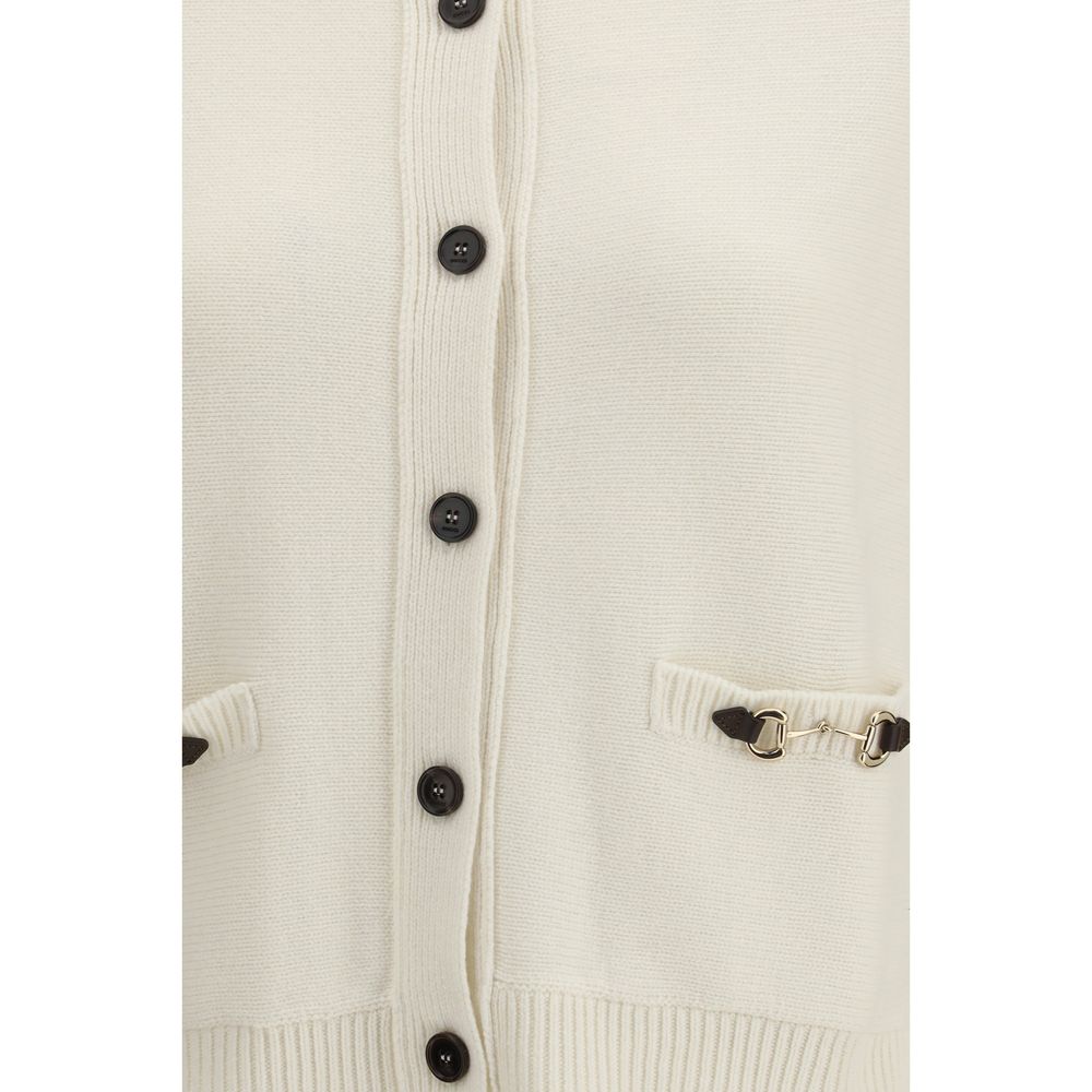 Beige Wool Cardigan - TIZZIL