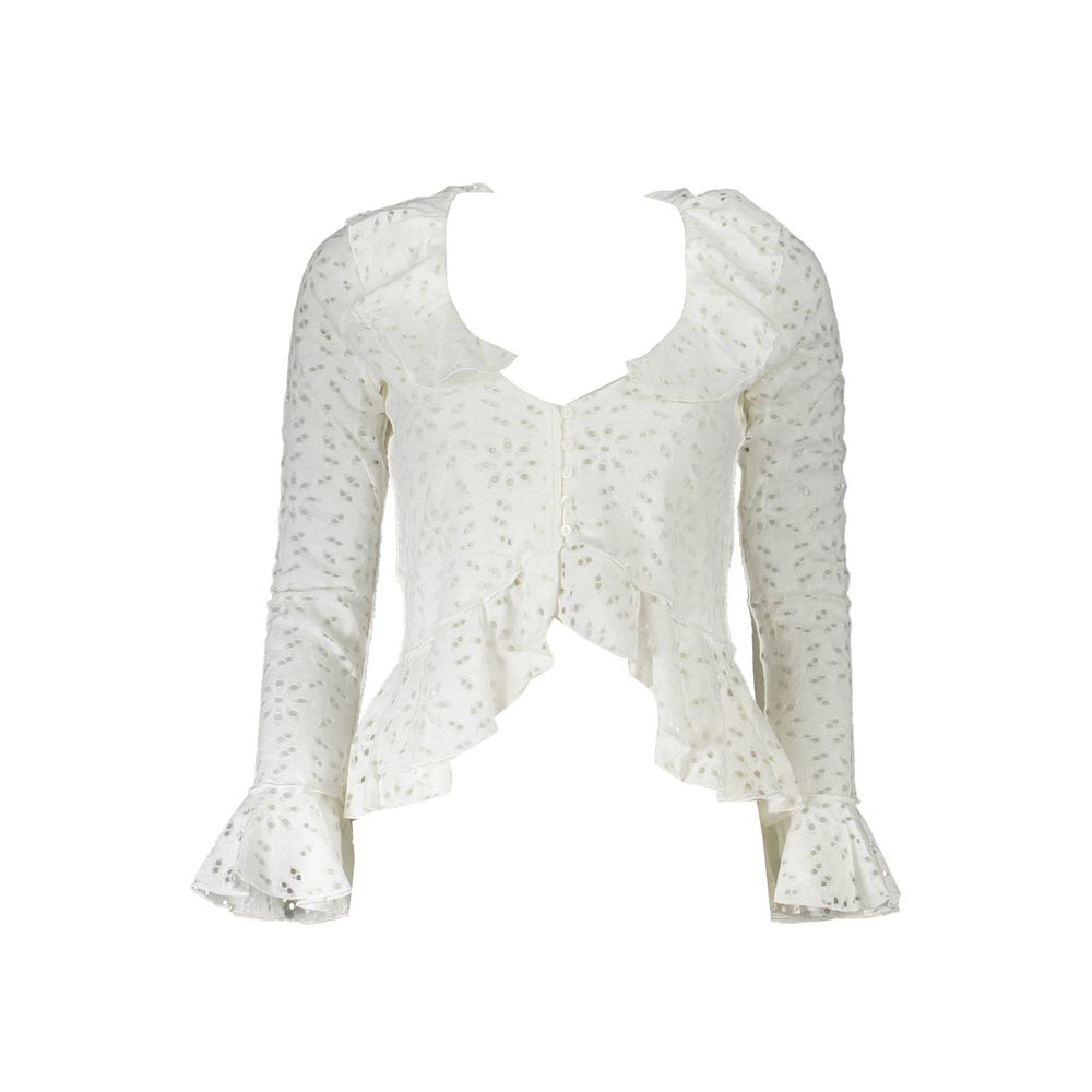 Bianco Cotton Women Blouse - TIZZIL