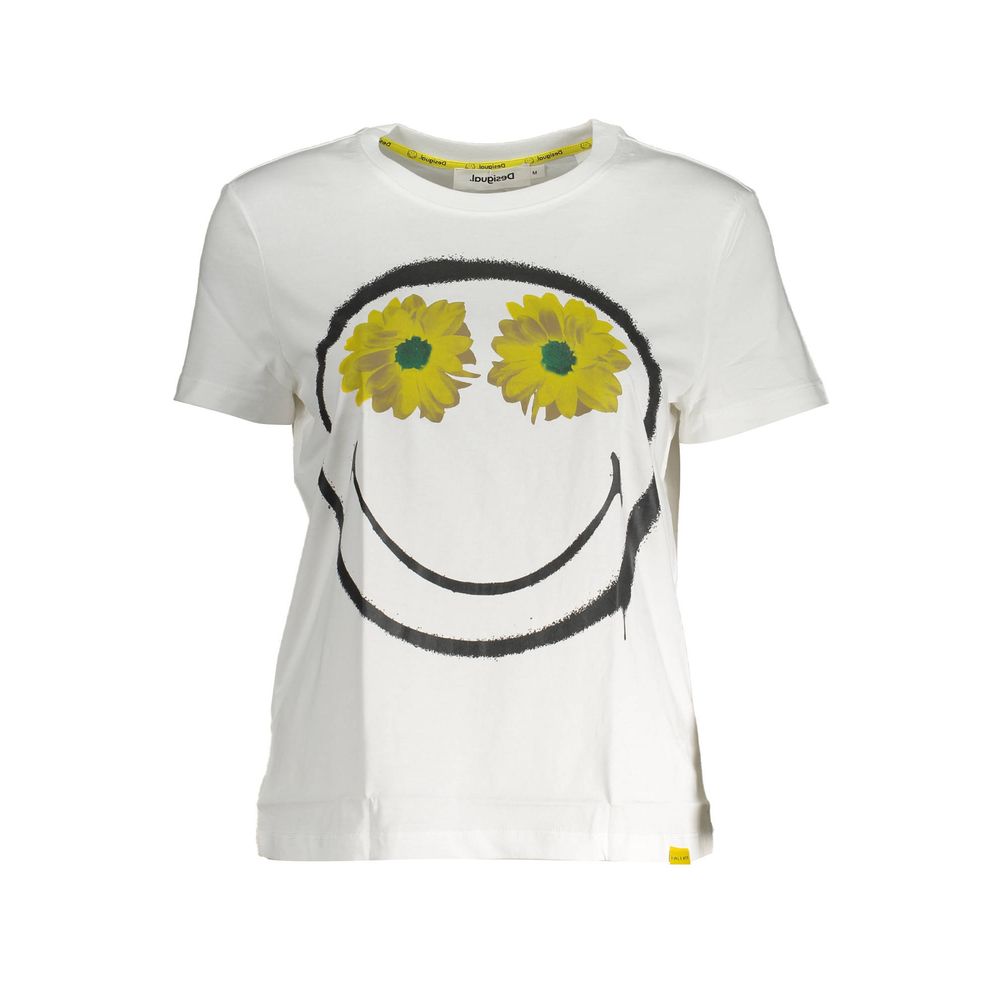 Bianco Cotton Women T-Shirt - TIZZIL