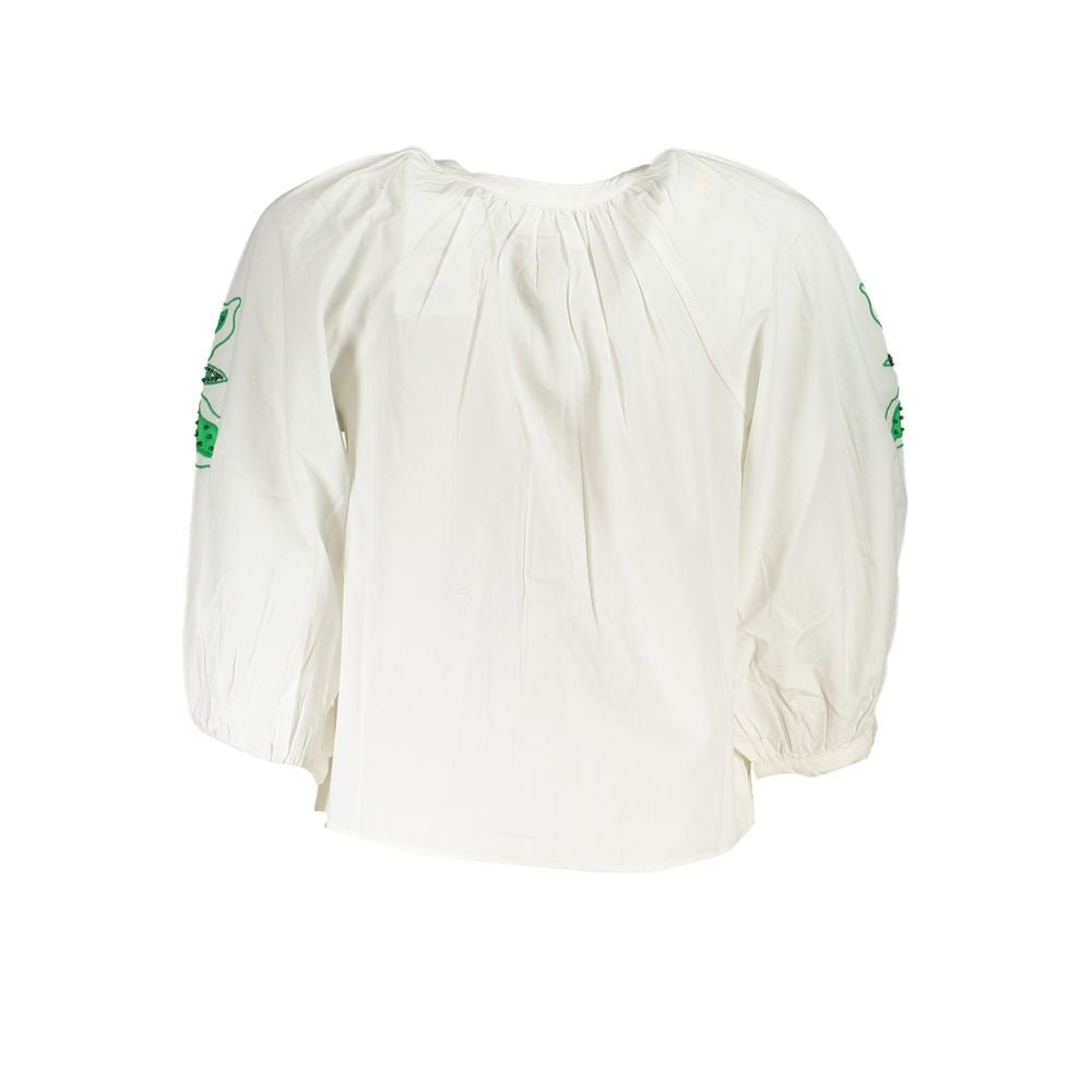 Bianco Polyester Women Shirt - TIZZIL