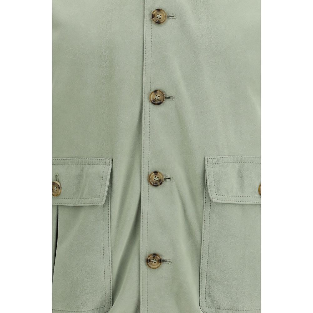 Bicolor Calf Leather Bos Taurus Shell Jacket - TIZZIL