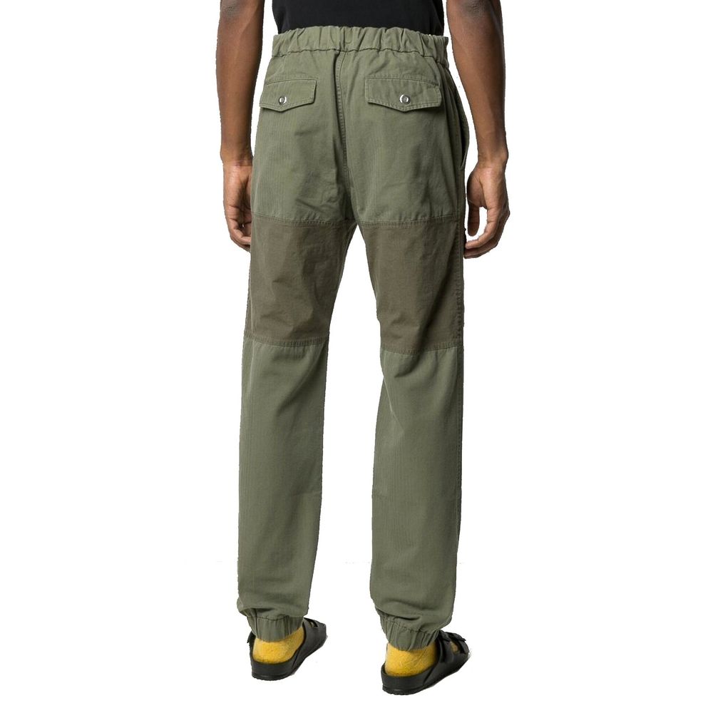Bicolor Cotton Cargo Pants - TIZZIL
