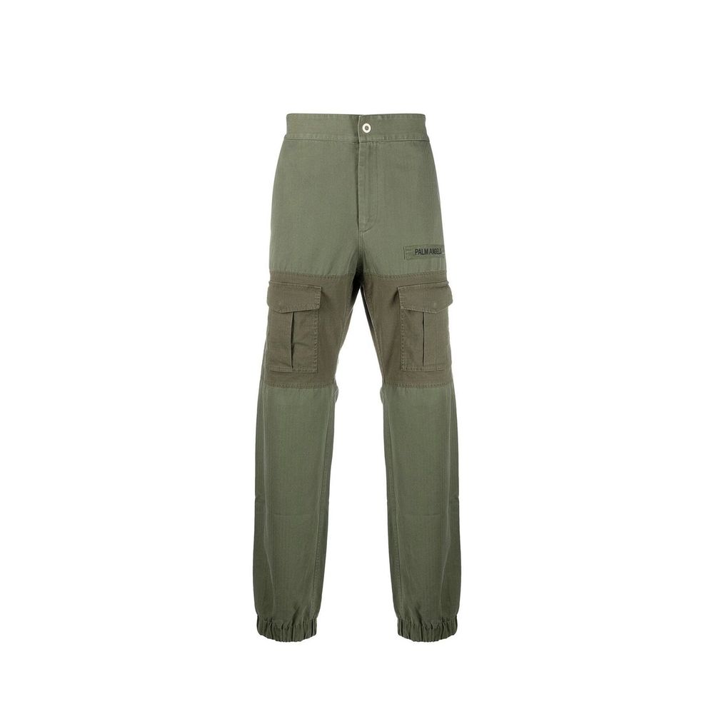 Bicolor Cotton Cargo Pants - TIZZIL