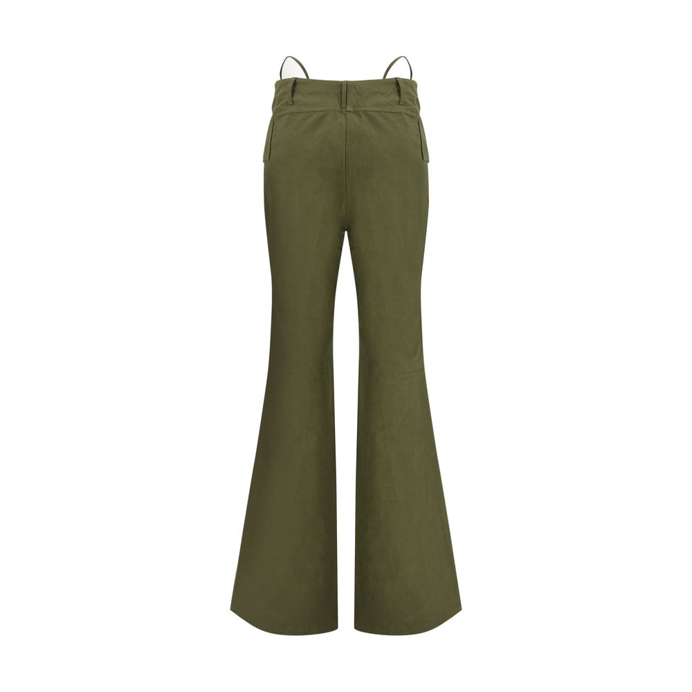 Bicolor Cotton Flared Pants - TIZZIL