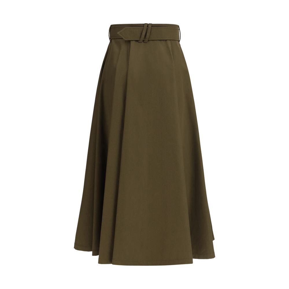 Bicolor Cotton Midi Skirt - TIZZIL