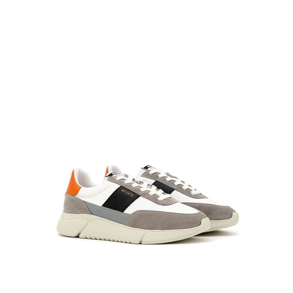 Bicolor Fabric And Leather Athletic Sneakers - TIZZIL