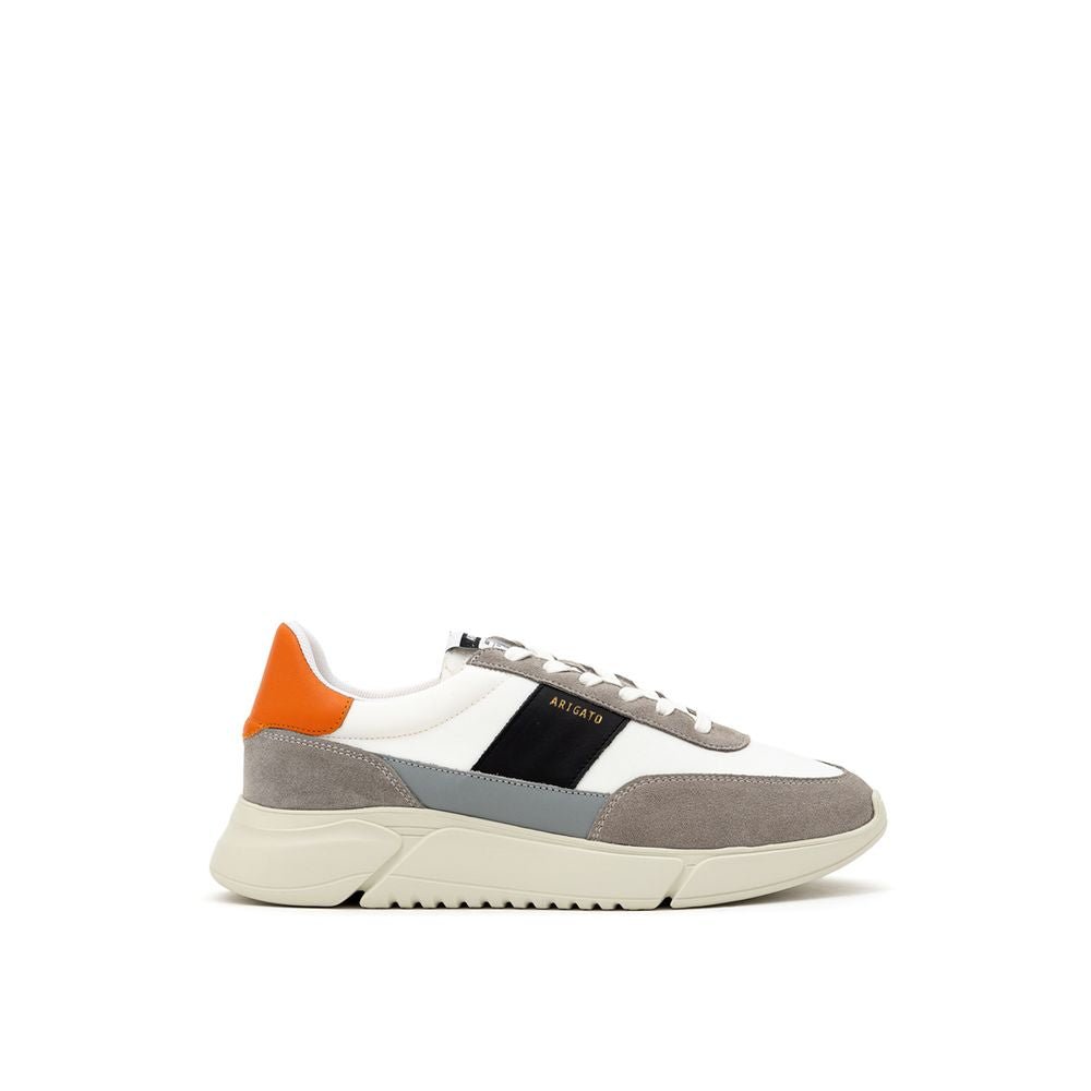 Bicolor Fabric And Leather Athletic Sneakers - TIZZIL