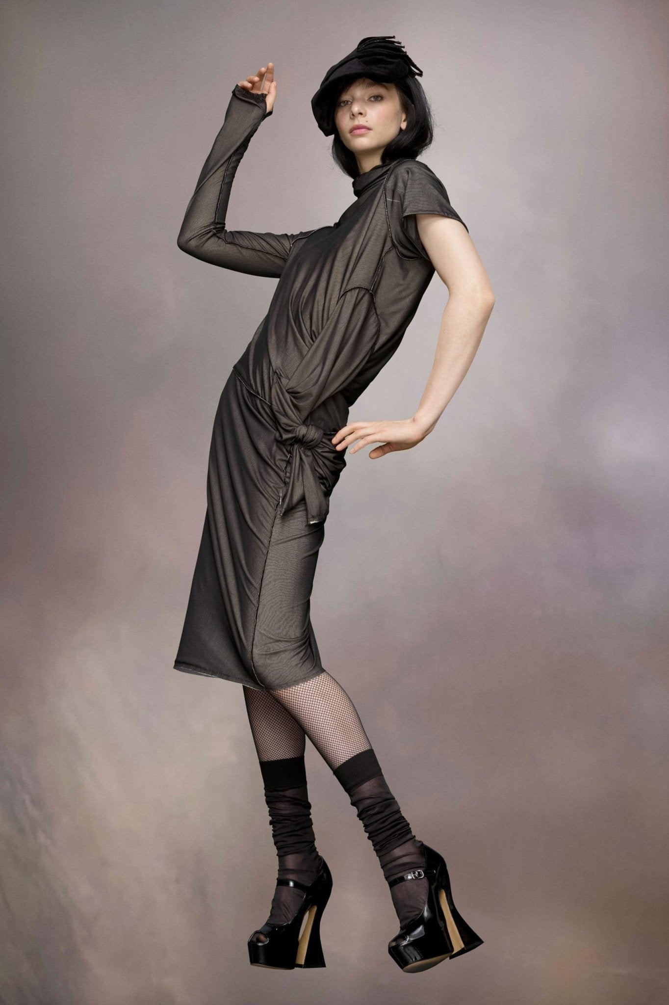 Bicolor Fibres Midi Dress - TIZZIL