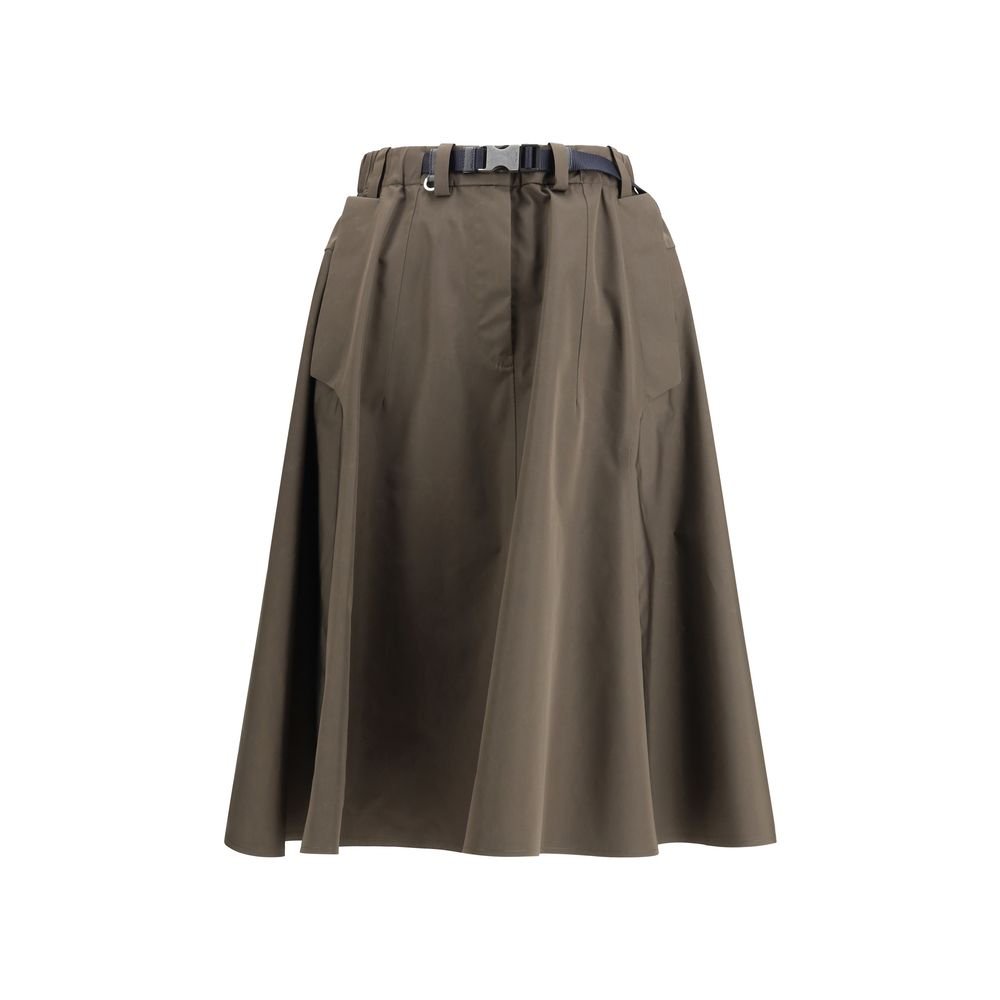 Bicolor Recycled Polyester Midi Skirt - TIZZIL
