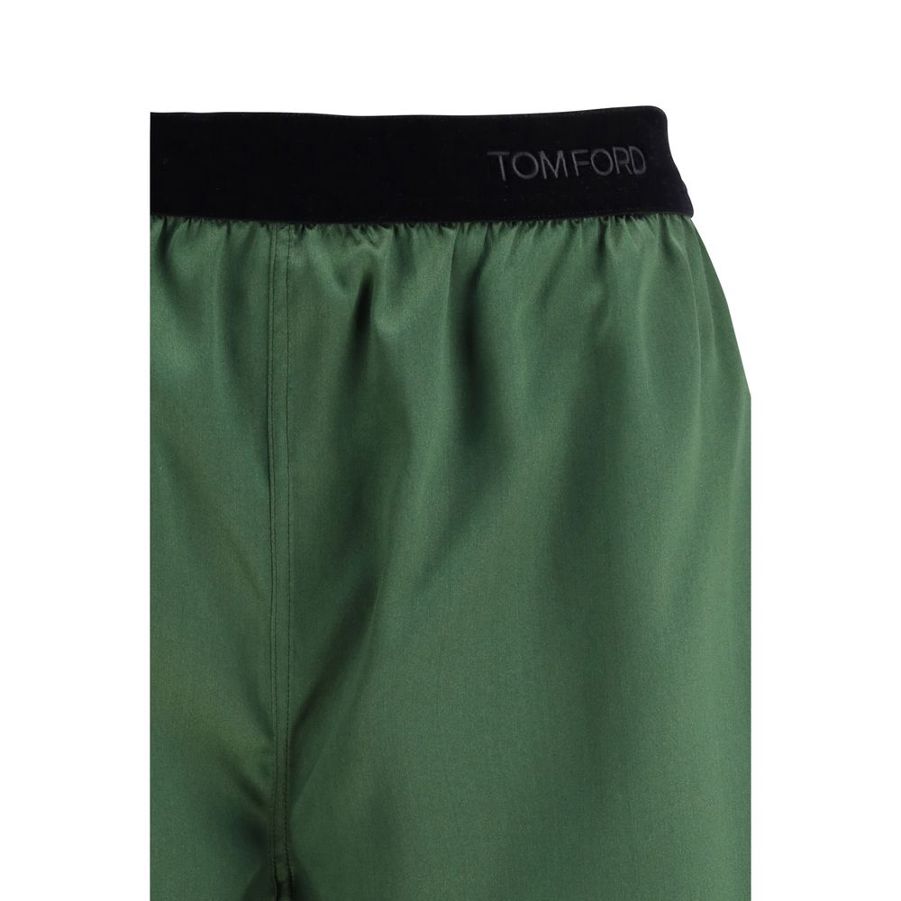 Bicolor Silk Bermuda Shorts - TIZZIL