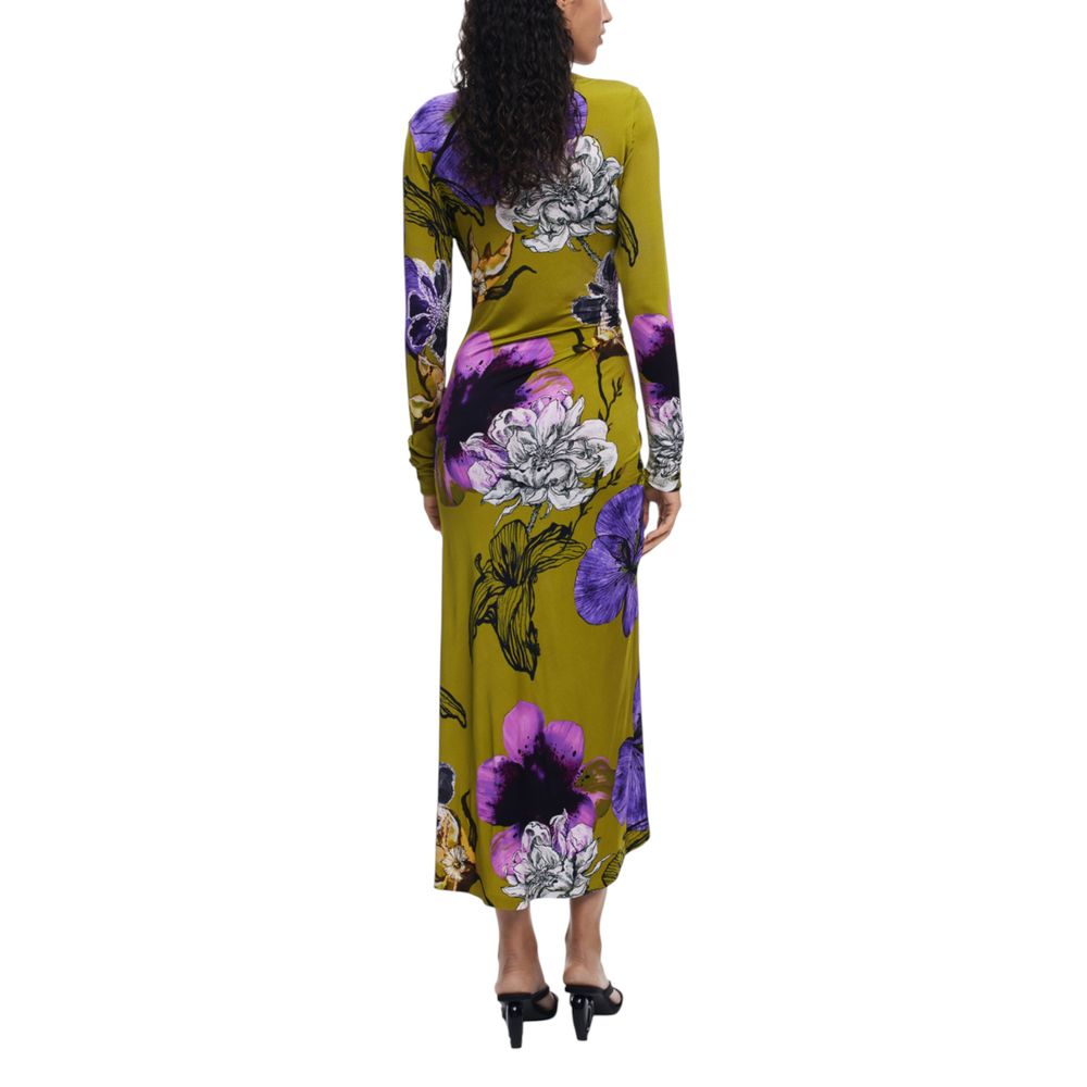 Bicolor Viscose Long Dress - TIZZIL