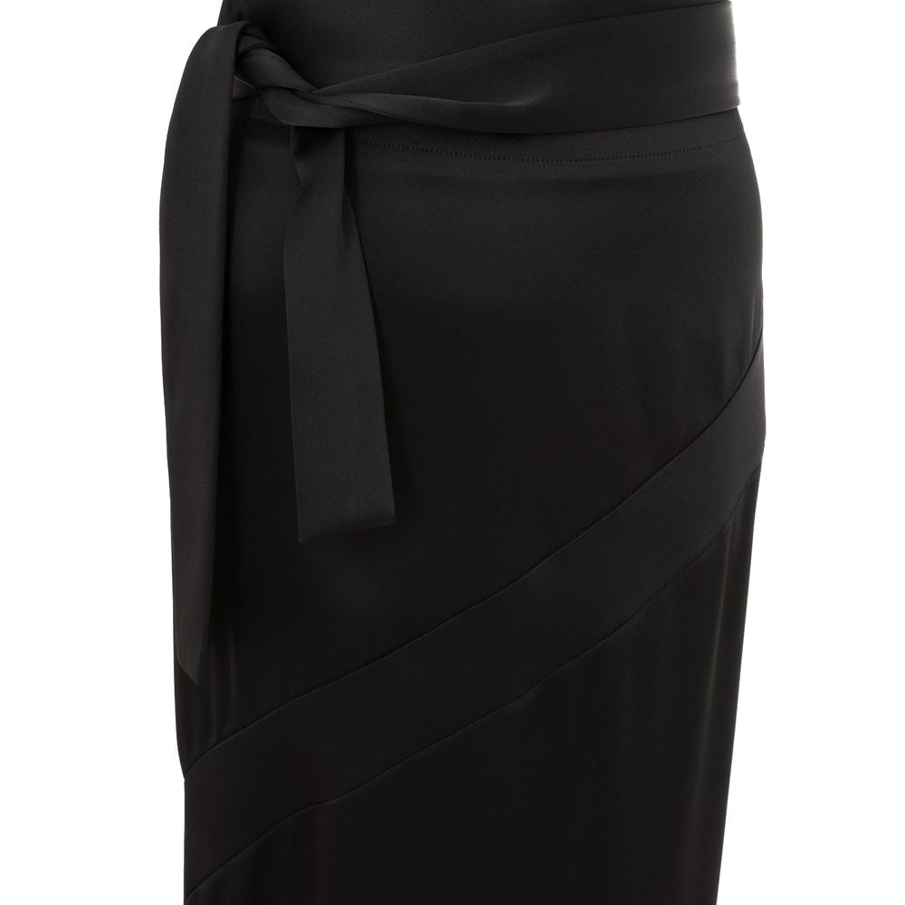 Black Acetate Long Skirt - TIZZIL