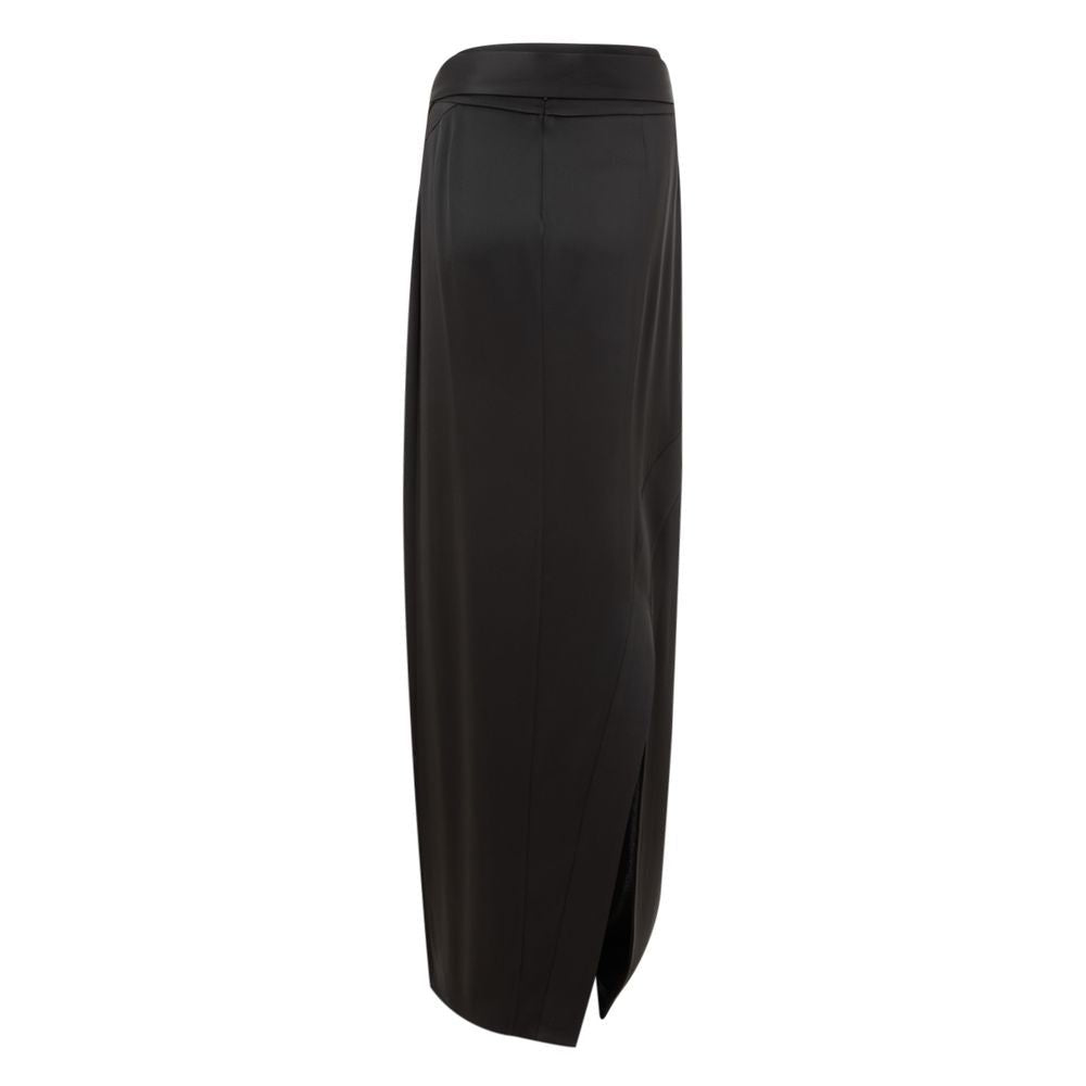 Black Acetate Long Skirt - TIZZIL