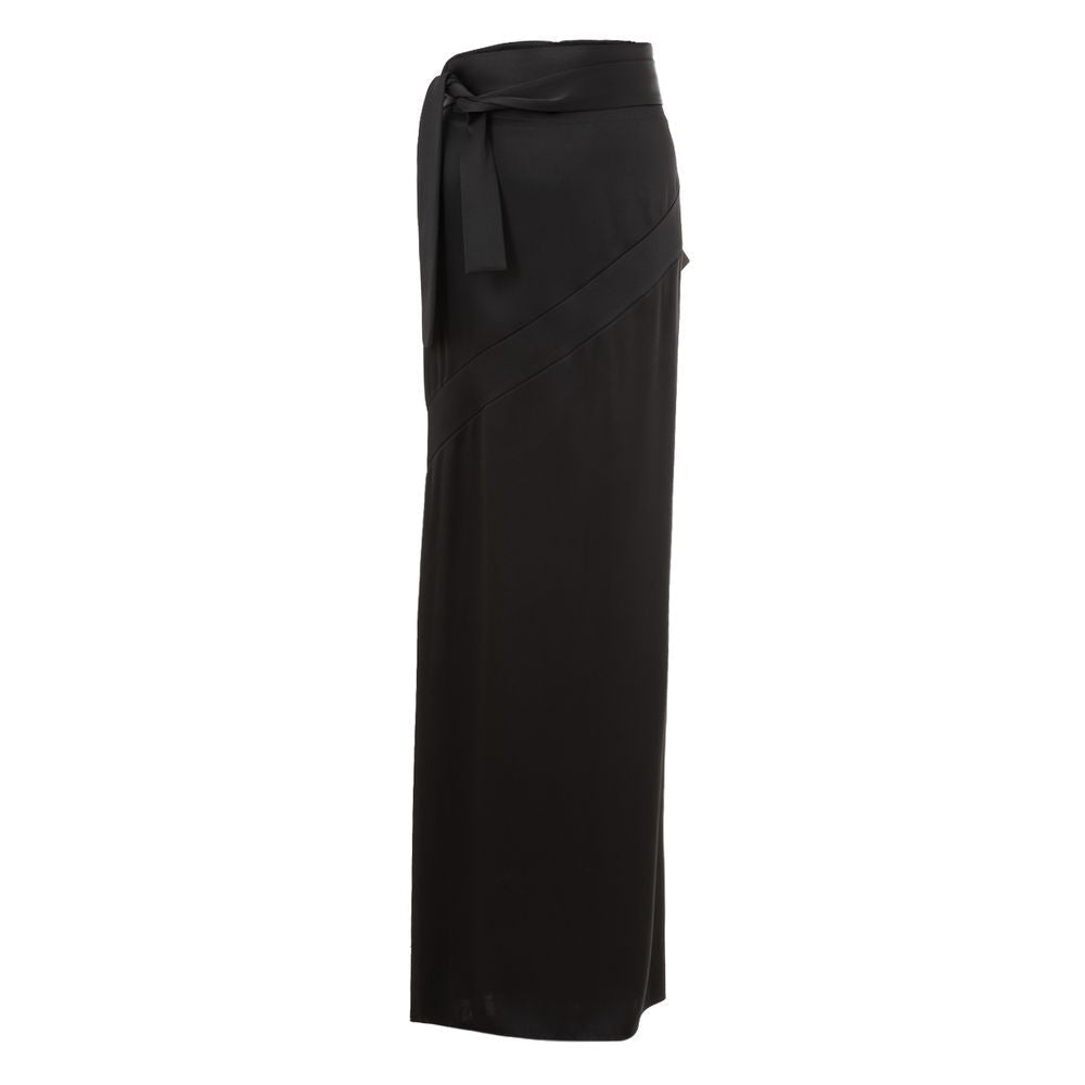 Black Acetate Long Skirt - TIZZIL