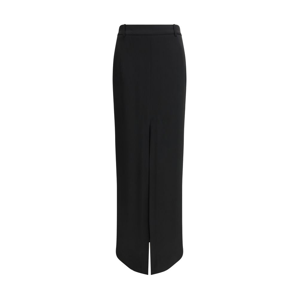 Black Acetate Long Skirt - TIZZIL