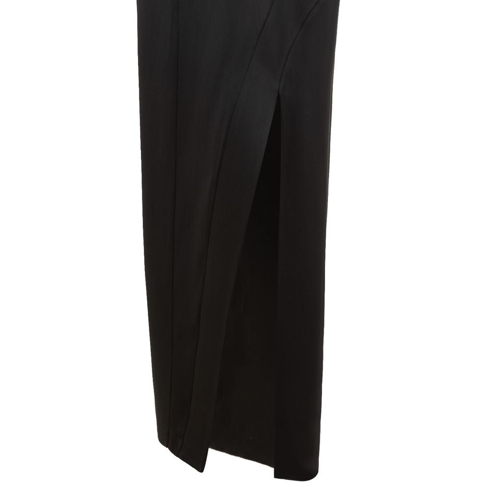 Black Acetate Long Skirt - TIZZIL