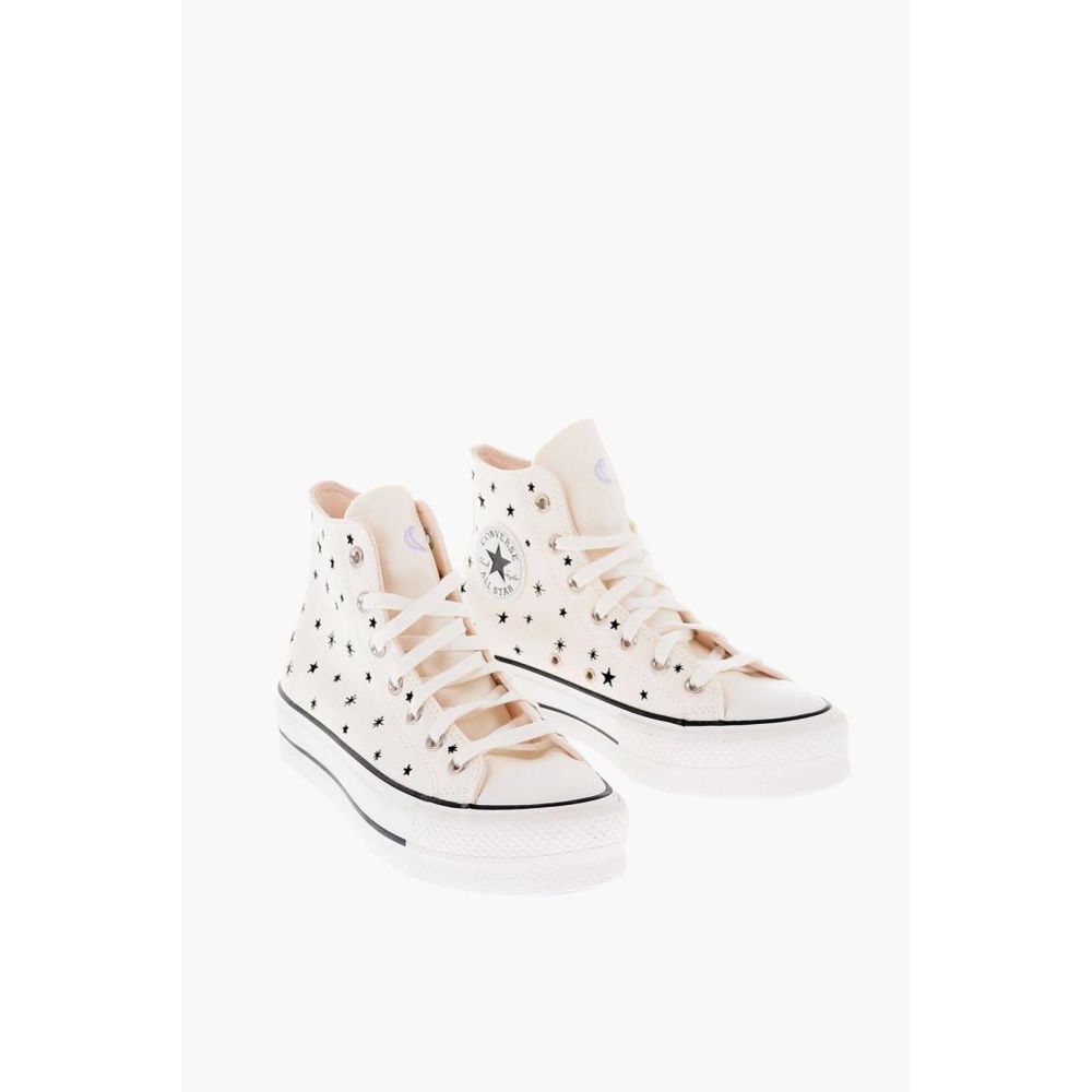 Black And White Canvas High Top Sneakers - TIZZIL