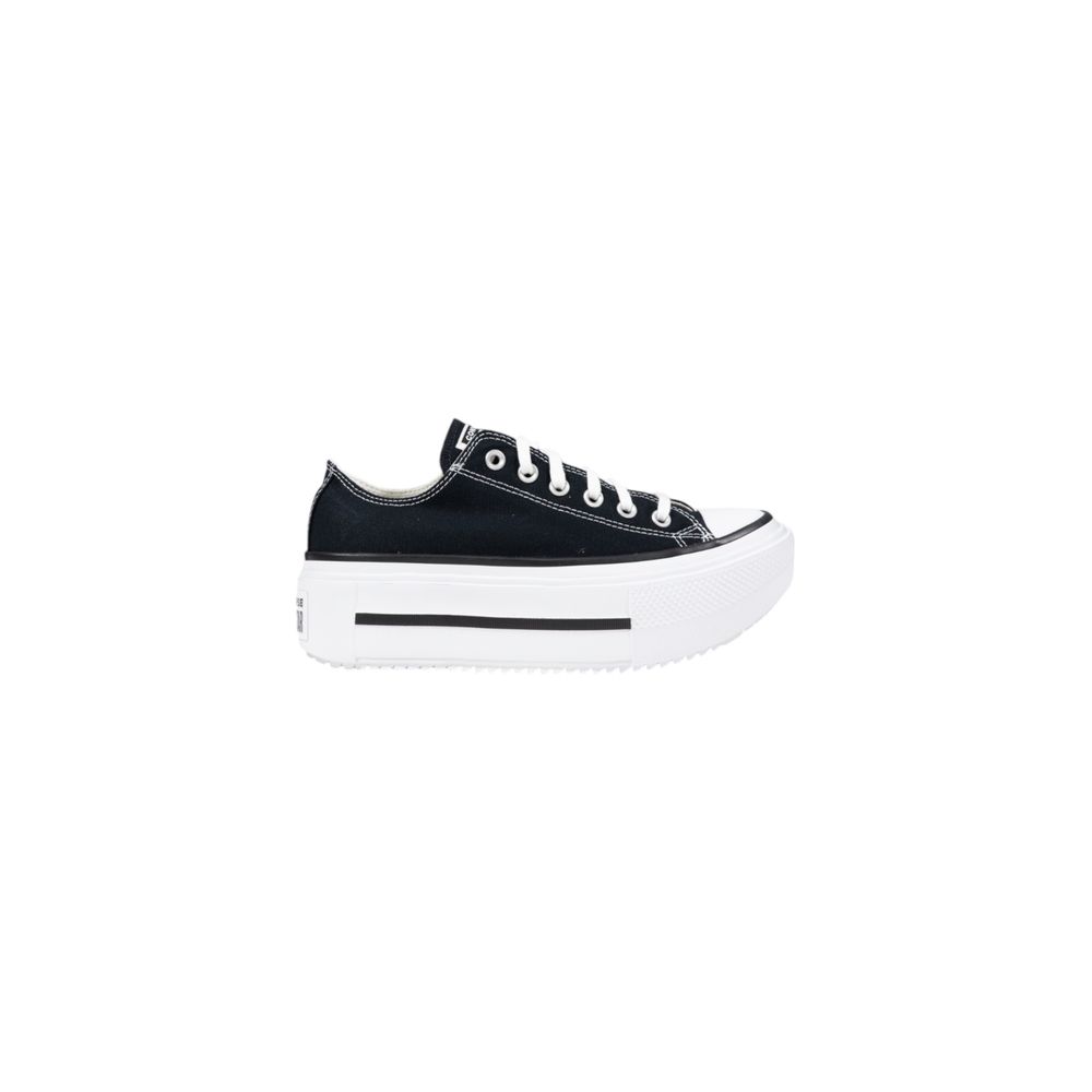 Black And White Fabric Platform Sneakers - TIZZIL