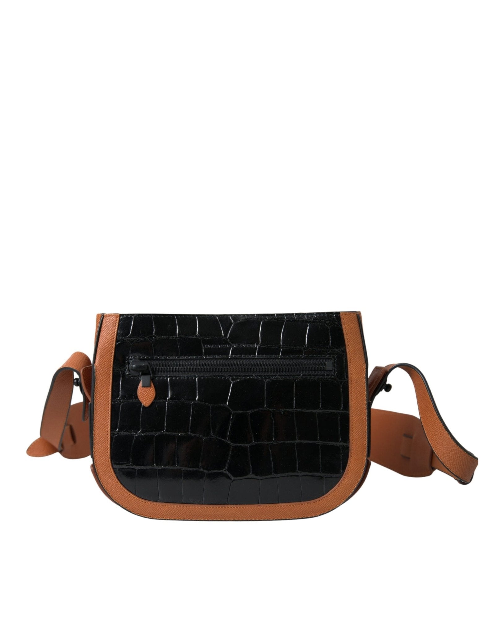 Black Brown Exotic Skin Leather Shoulder Camera Purse Bag - TIZZIL