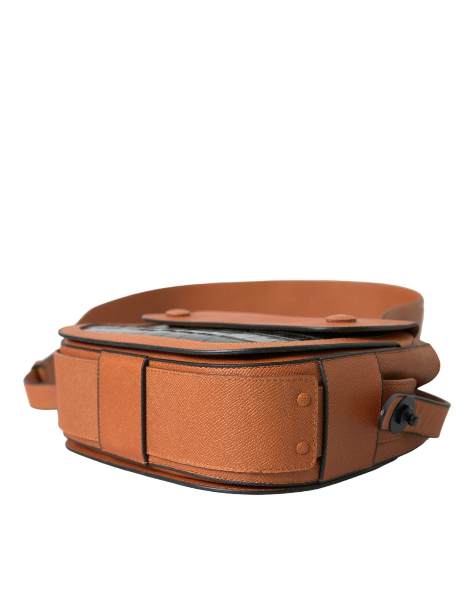 Black Brown Exotic Skin Leather Shoulder Camera Purse Bag - TIZZIL