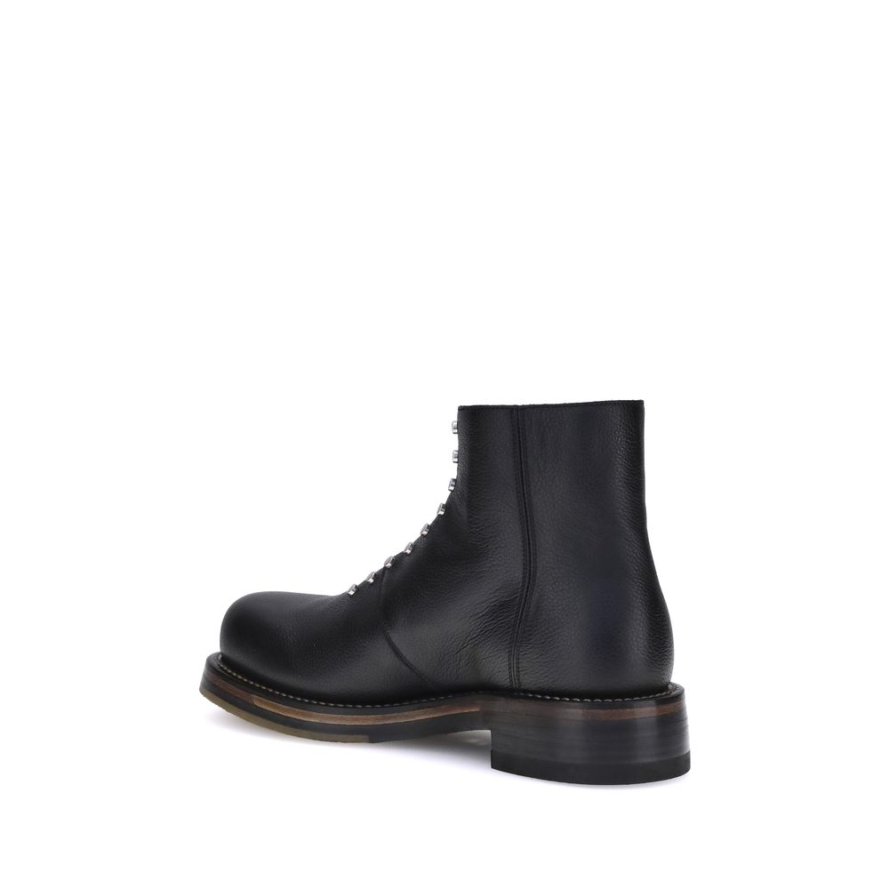 Black Calf Leather Bos Taurus Ankle Boots - TIZZIL
