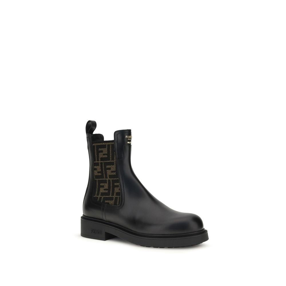 Black Calf Leather Bos Taurus Ankle Boots - TIZZIL