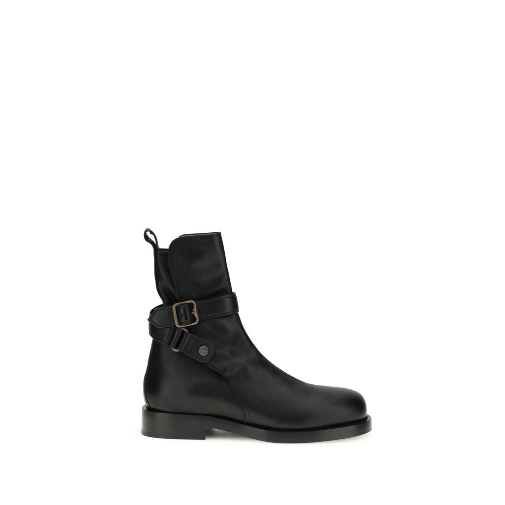 Black Calf Leather Bos Taurus Ankle Boots - TIZZIL
