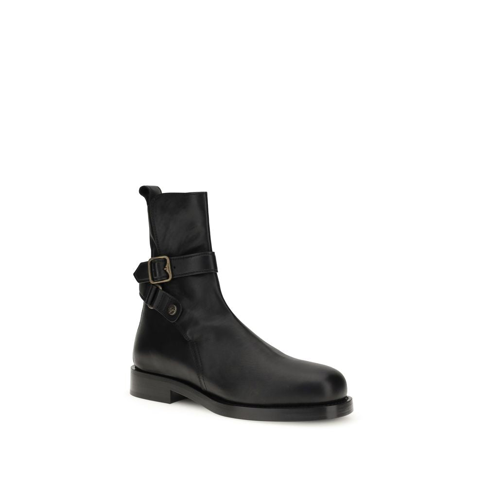 Black Calf Leather Bos Taurus Ankle Boots - TIZZIL