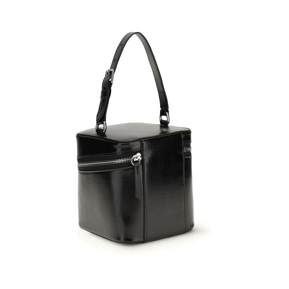 Black Calf Leather Bos Taurus Backet Bag - TIZZIL
