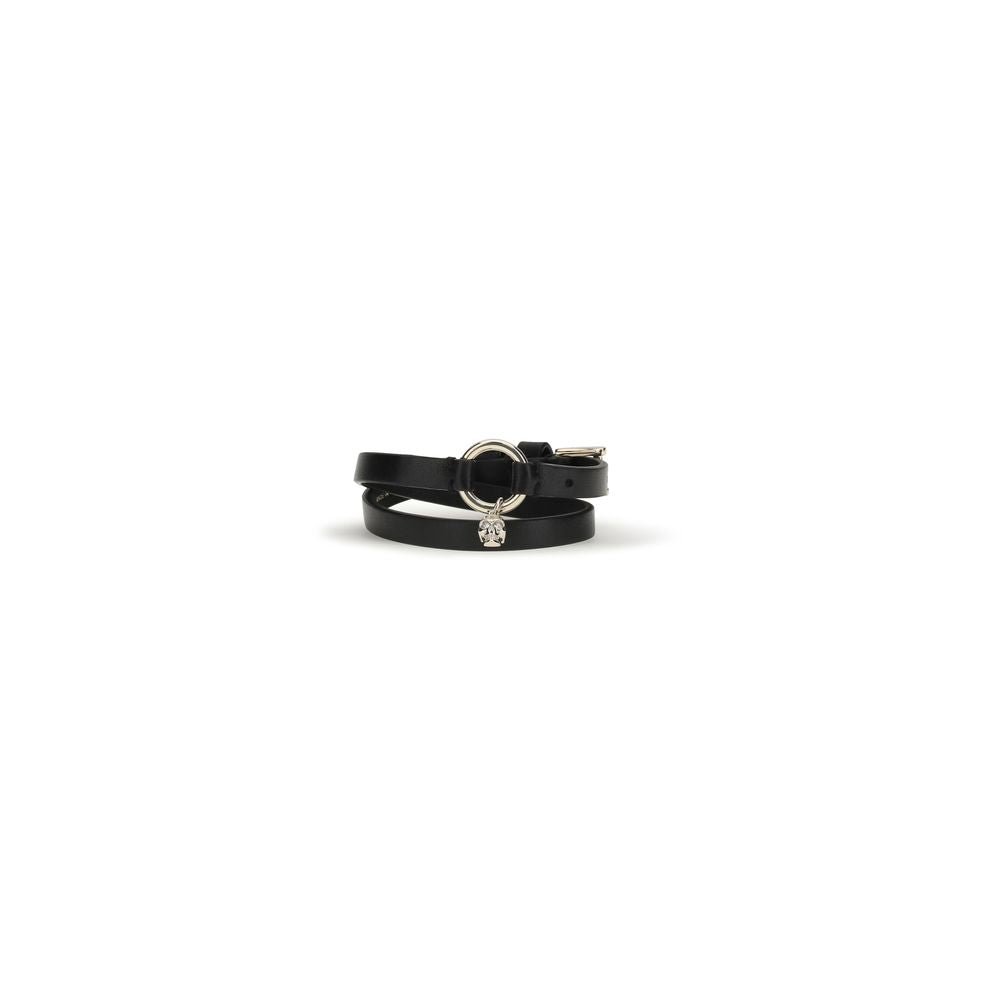 Black Calf Leather Bos Taurus Bracelet - TIZZIL