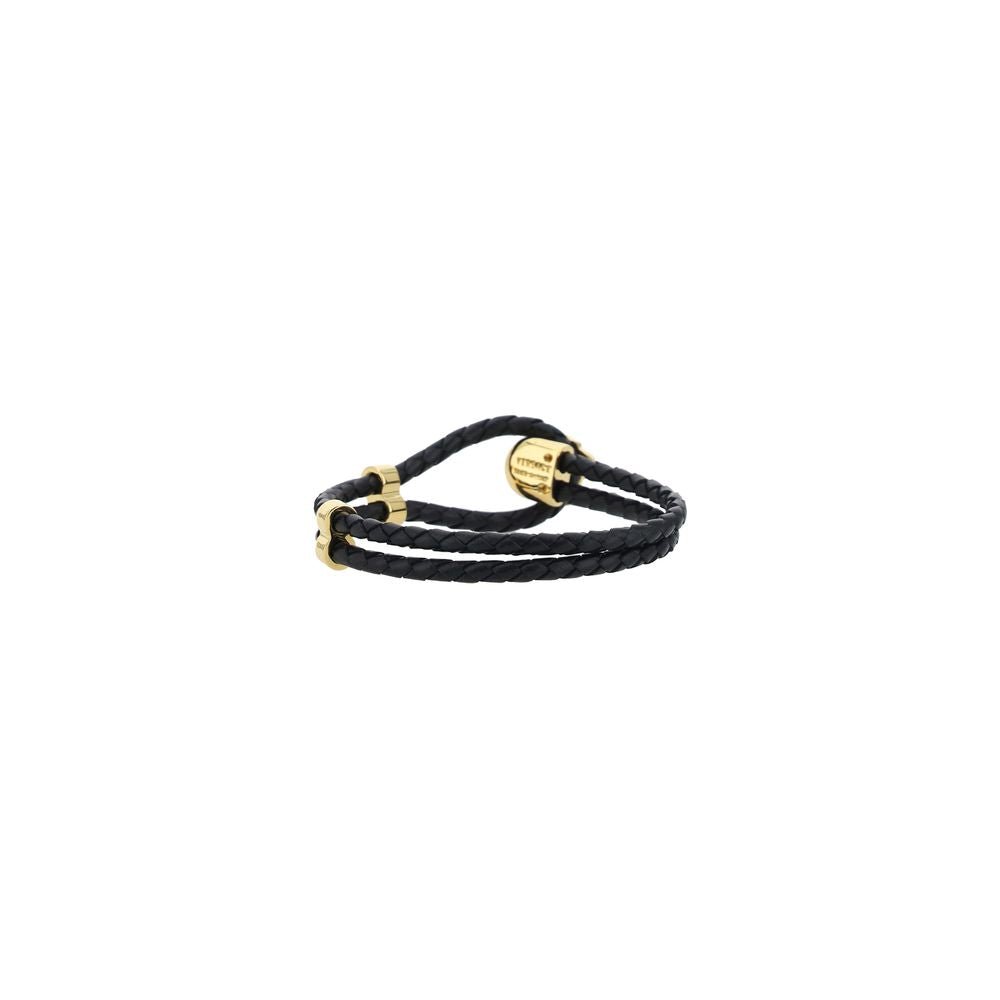 Black Calf Leather Bos Taurus Bracelet - TIZZIL