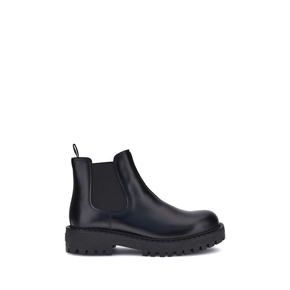 Black Calf Leather Bos Taurus Chelsea Boots - TIZZIL