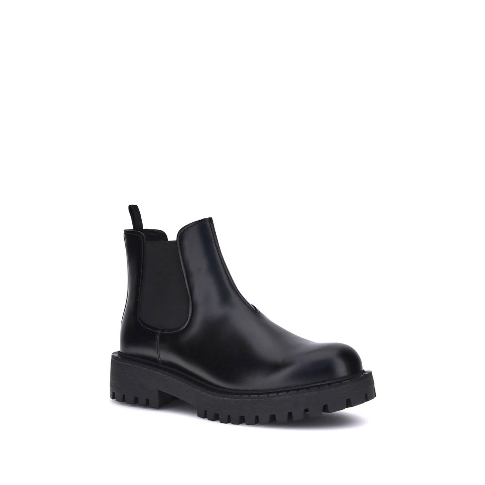 Black Calf Leather Bos Taurus Chelsea Boots - TIZZIL