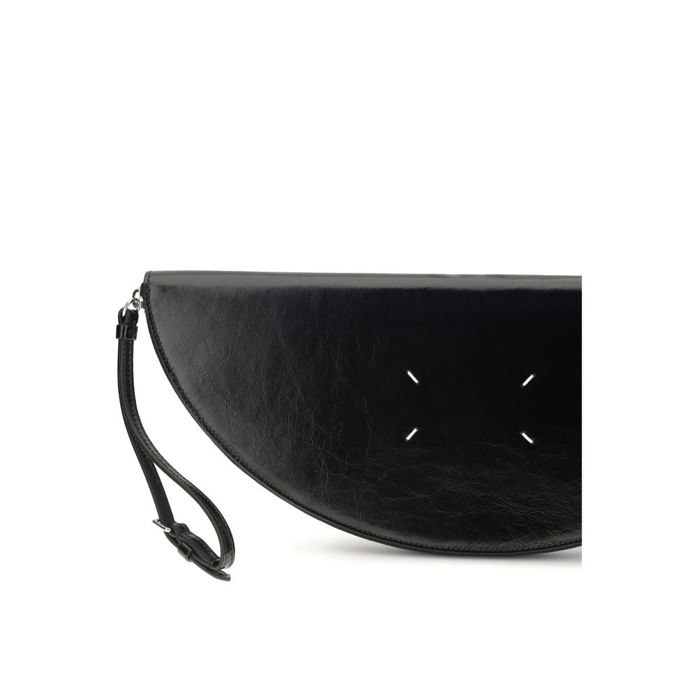 Black Calf Leather Bos Taurus Clutch Bag - TIZZIL