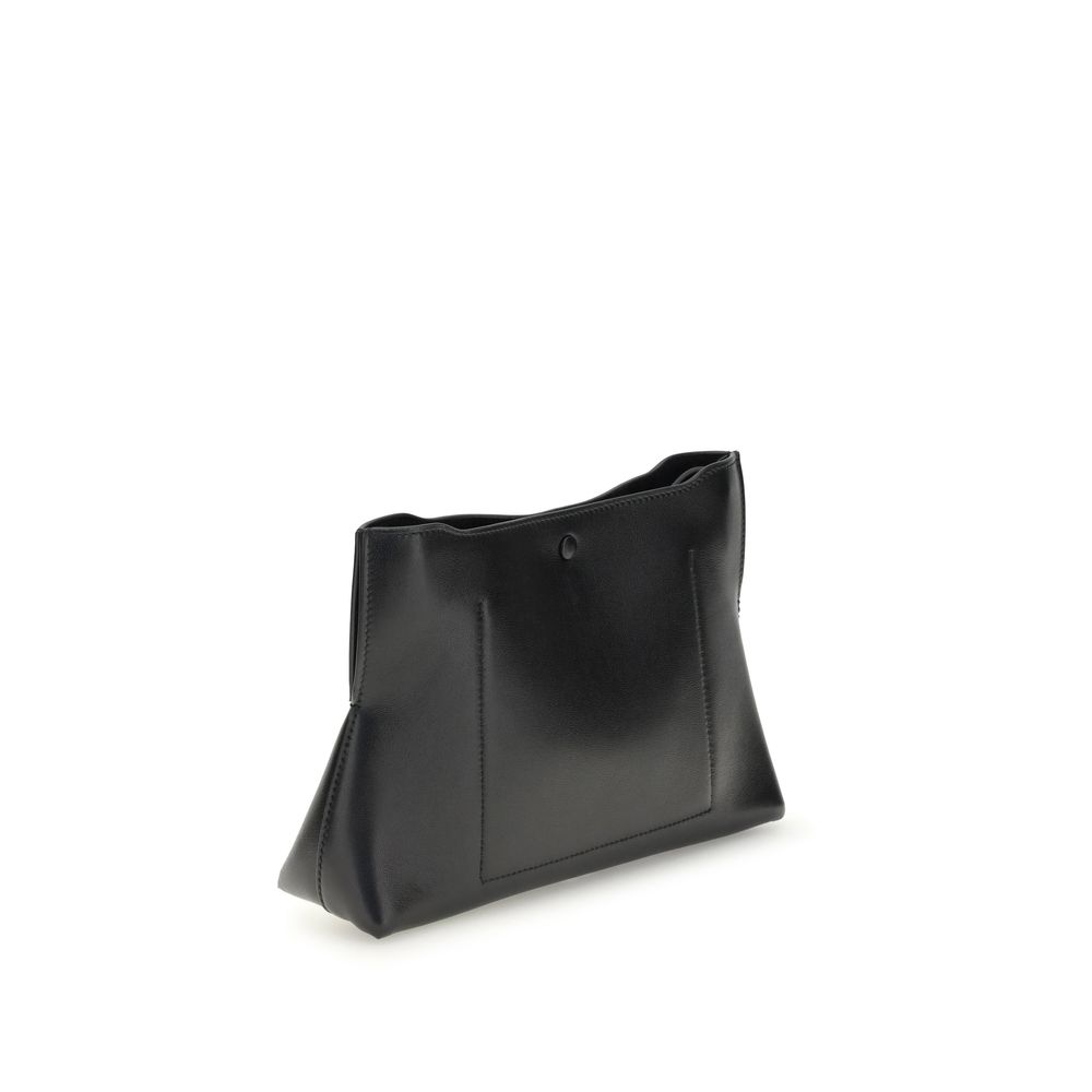 Black Calf Leather Bos Taurus Clutch Bag - TIZZIL