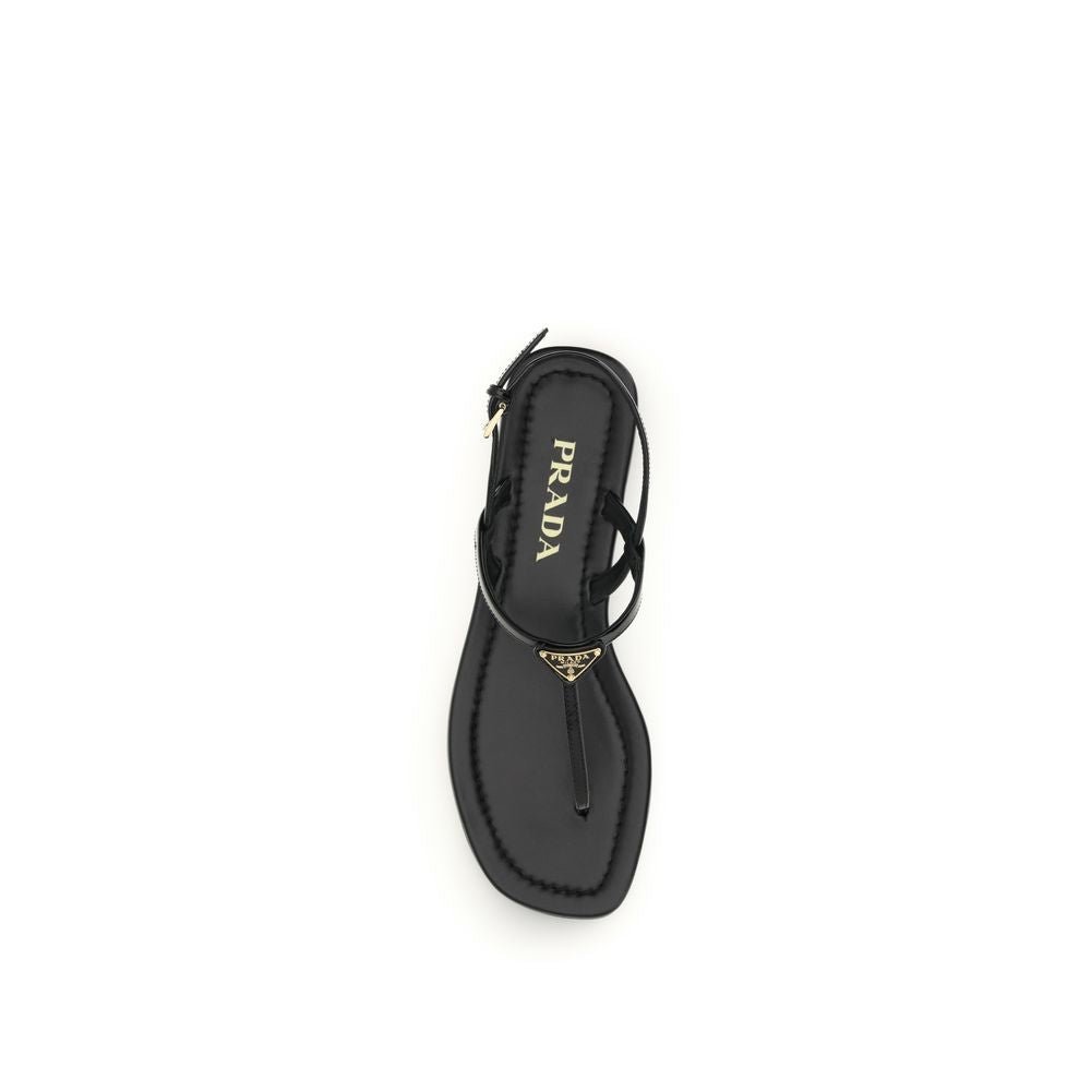 Black Calf Leather Bos Taurus Flip - Flop Sandals - TIZZIL