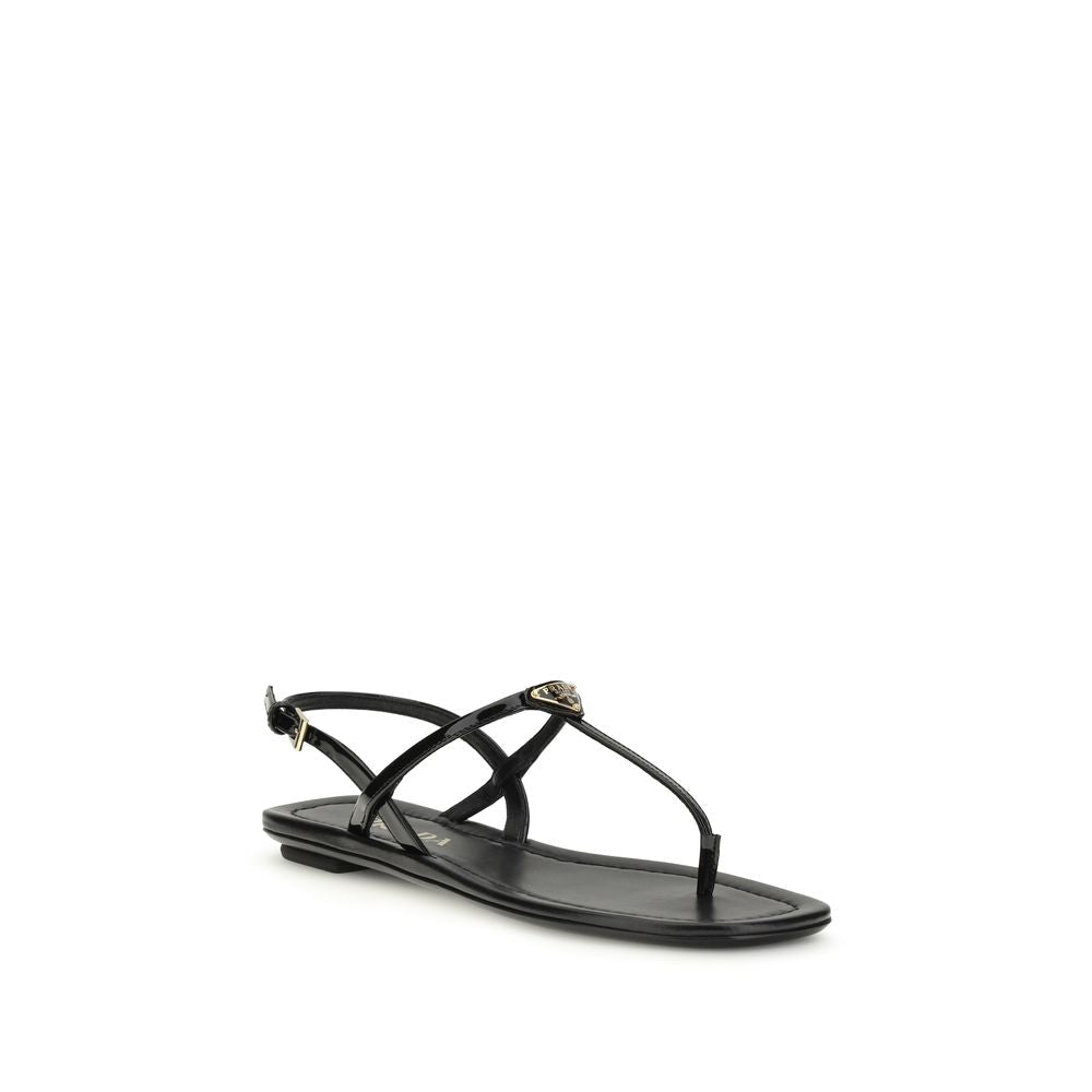 Black Calf Leather Bos Taurus Flip - Flop Sandals - TIZZIL