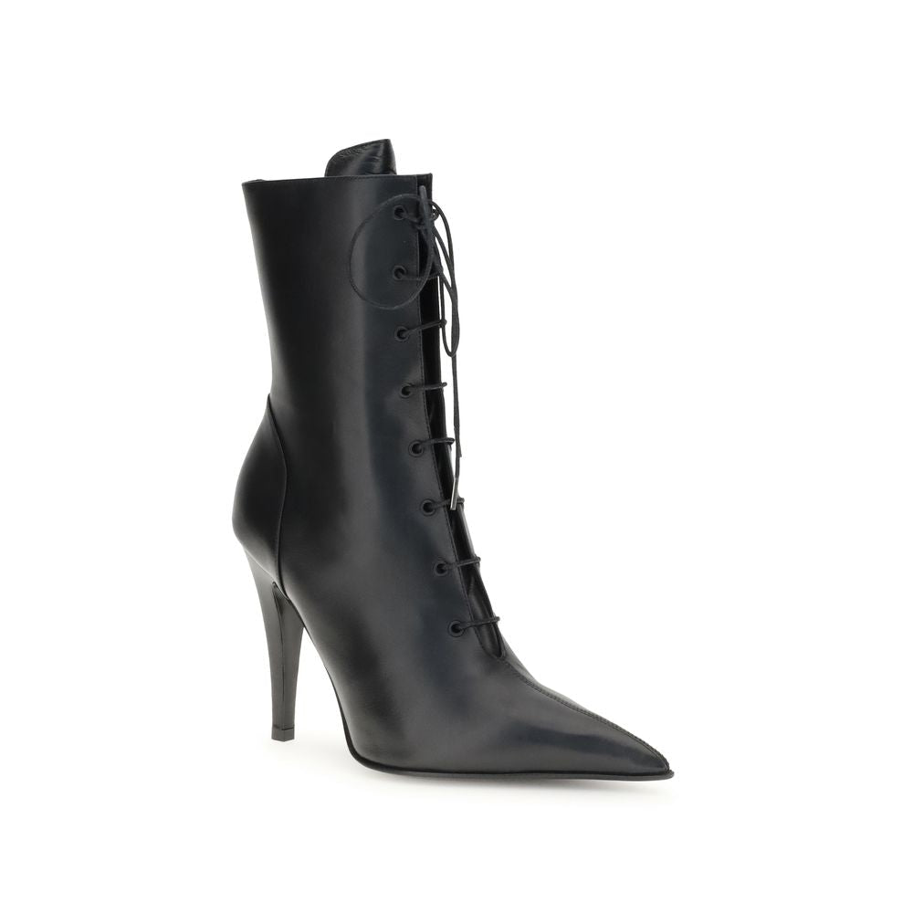 Black Calf Leather Bos Taurus Lace - Up Boots - TIZZIL