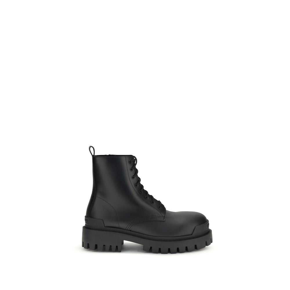 Black Calf Leather Bos Taurus Lace - Up Boots - TIZZIL