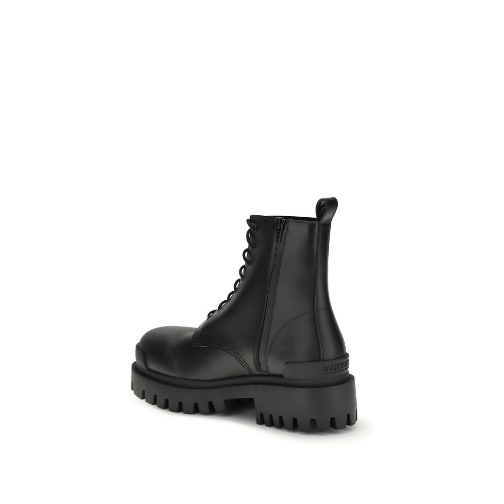 Black Calf Leather Bos Taurus Lace - Up Boots - TIZZIL