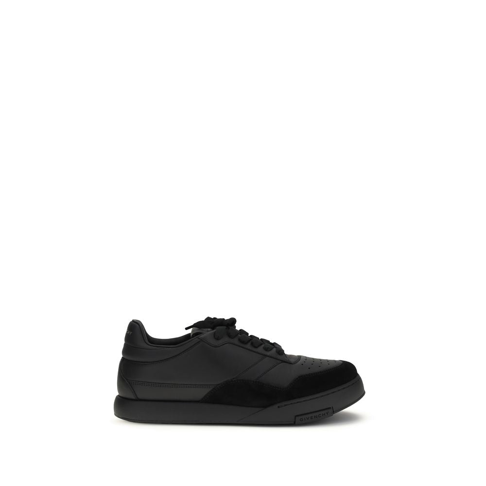 Black Calf Leather Bos Taurus Low Top Sneakers - TIZZIL