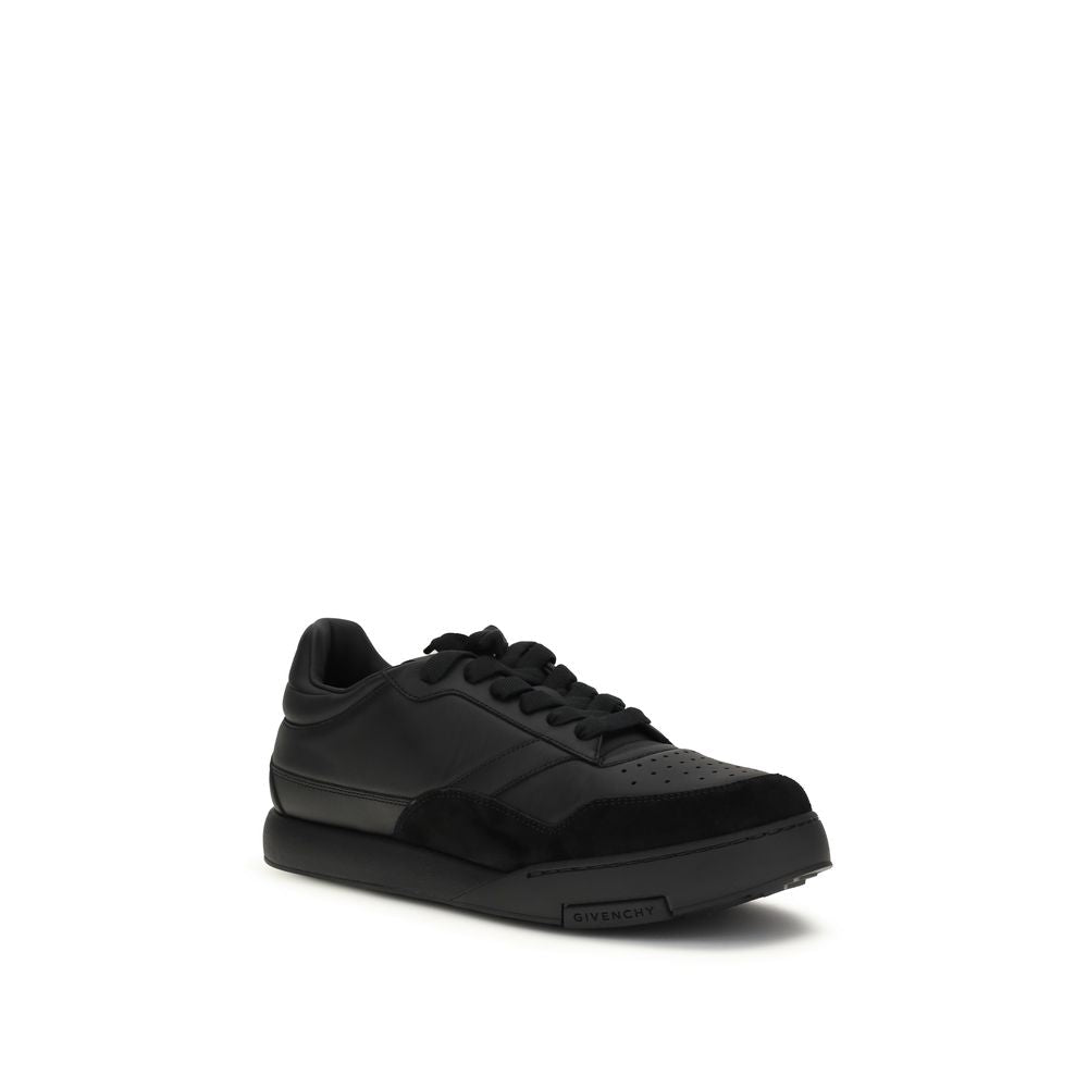 Black Calf Leather Bos Taurus Low Top Sneakers - TIZZIL