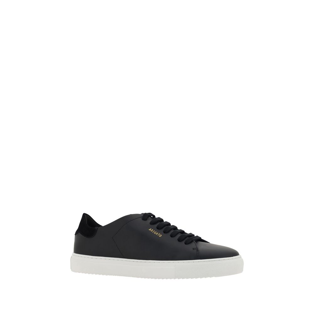 Black Calf Leather Bos Taurus Low Top Sneakers - TIZZIL