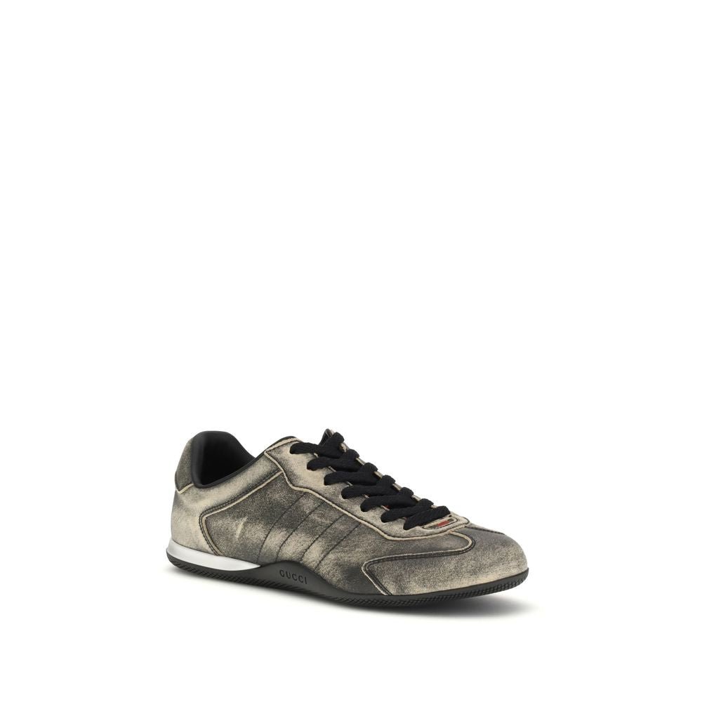 Black Calf Leather Bos Taurus Low Top Sneakers - TIZZIL