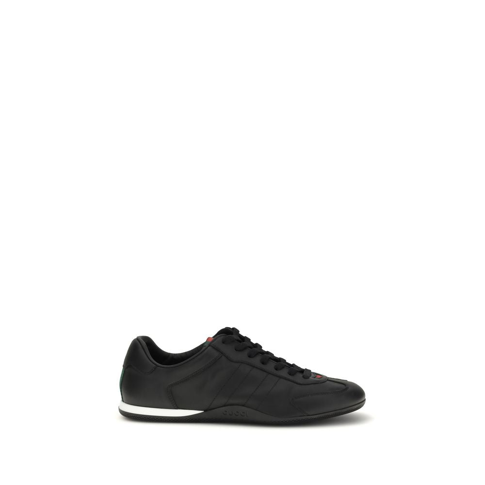 Black Calf Leather Bos Taurus Low Top Sneakers - TIZZIL