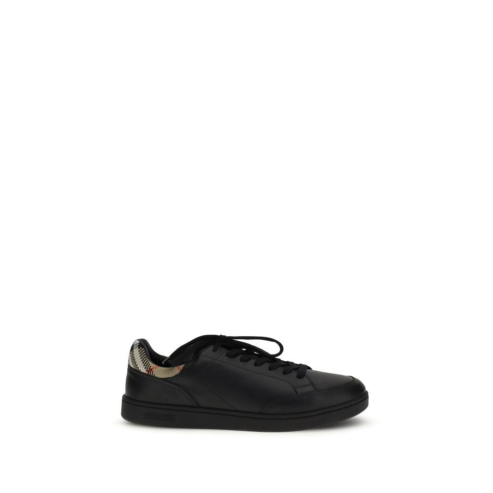 Black Calf Leather Bos Taurus Low Top Sneakers - TIZZIL