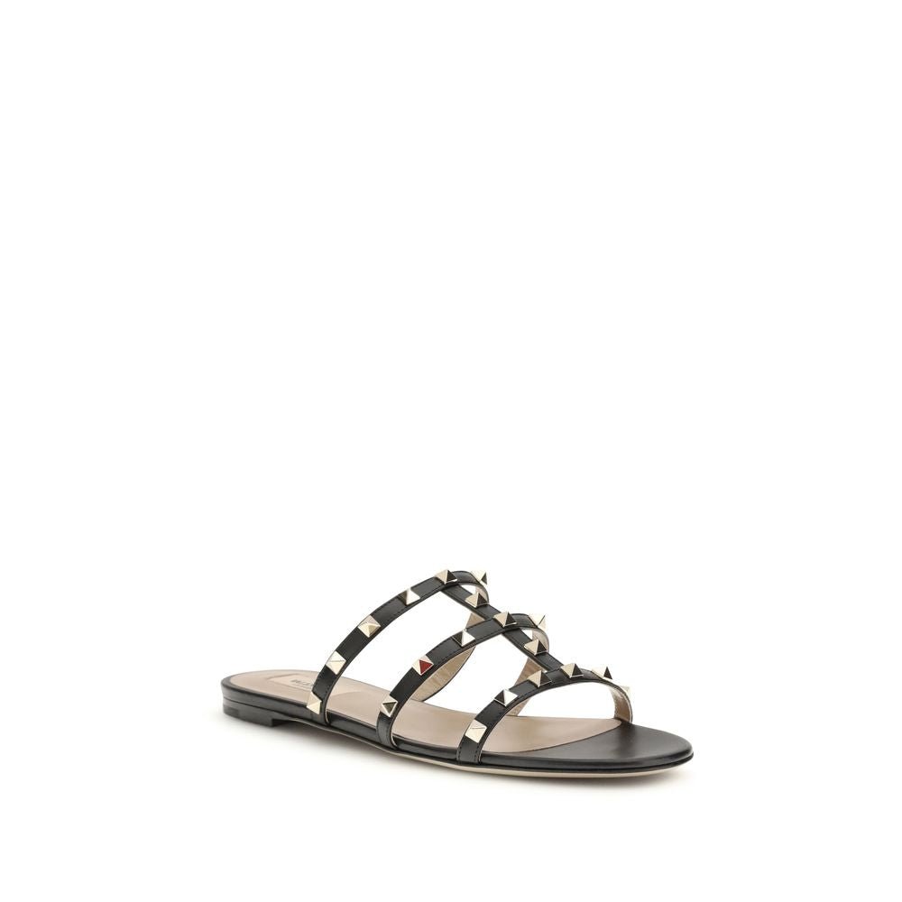Black Calf Leather Bos Taurus Sandals - TIZZIL
