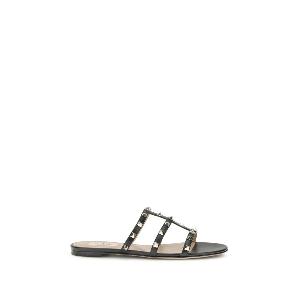 Black Calf Leather Bos Taurus Sandals - TIZZIL